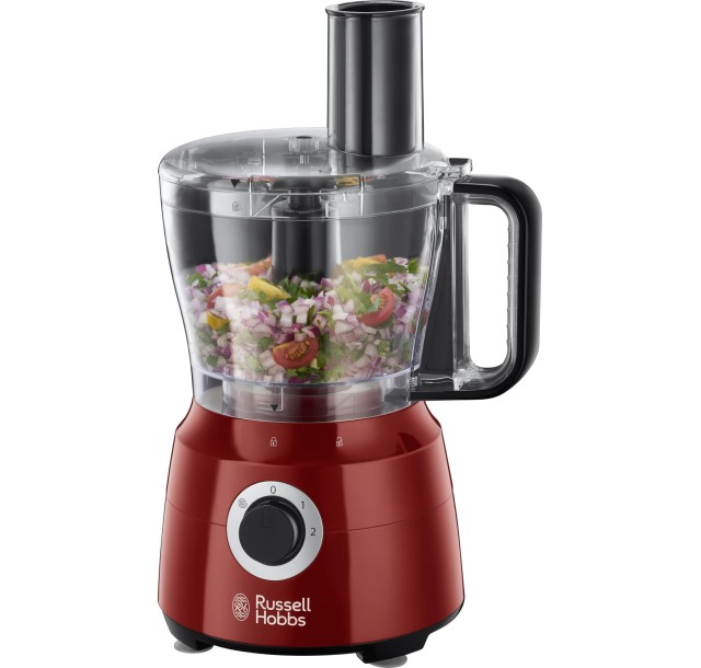 Кухонна машина Russell Hobbs Desire 600Вт, чаша-пластик, корпус-пластик, насадок-9, червоний