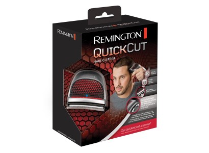 Машинка для стрижки Remington QuickCut Hairclipper, мережа+акум., роторний мотор, насадок-9, кейс, сталь, чорно-сріблястий