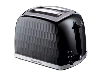 Тостер Russell Hobbs Honeycomb 850Вт, широкі слоти, пластик, чорний