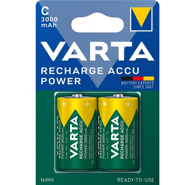 Акумулятор Varta NI-MH Power C(LR14) 3000 мА•г, 2шт