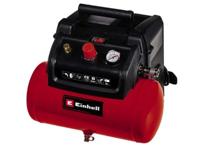 Компресор повітряний безмасляний Einhell TC-AC 190/6/8 OF, 1200Вт, 6л, 190л/хв, 8бар, 8.9кг