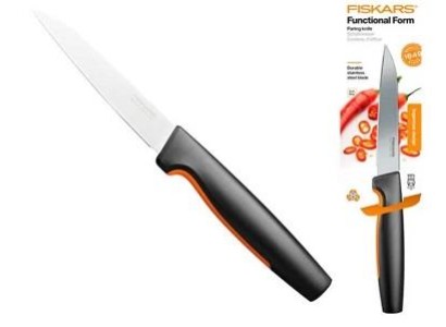 Кухонний ніж для коренеплодів Fiskars Functional Form, 11см, нержавіюча сталь, пластик, чорний