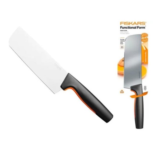 Кухонний ніж поварський Nakiri Fiskars Functional Form, 15.8см, нержавіюча сталь, пластик, чорний