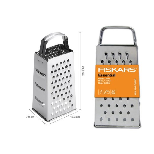 Терка 4-х стороння Fiskars Essential, 23см, нержавіюча сталь