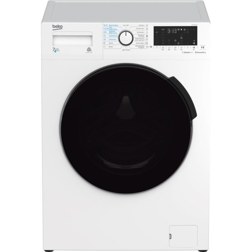 Прально-сушильна машина Beko фронтальна, 7(4)кг, 1200, B, 45см, дисплей, білий