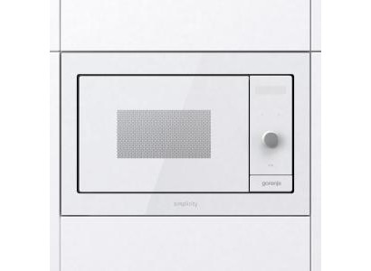 Мікрохвильова піч Gorenje вбудовувана Simplicity, 23л, міх. управл., 900Вт, гриль, дисплей, білий