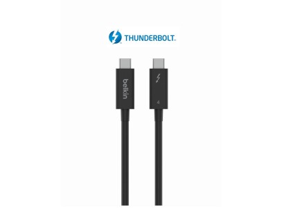 Кабель USB-C > USB-C заряджання/синхронізації Belkin, 2м, 100Вт, Type-C Thunderbolt, 40Гбс, чорний