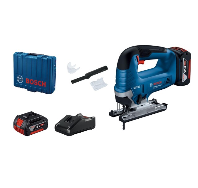 Лобзик Bosch GST 185-LI, акумуляторний 18В, 2х4А•год, 3500об•хв, хід 26мм, кейс, 2кг