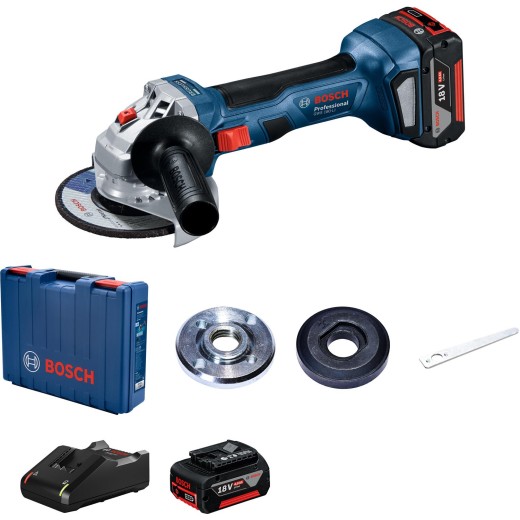 Шліфмашина кутова акумуляторна Bosch Professional GWS 180-LI, 125мм, 18В 1х4А•год, 11000об•хв, 2кг