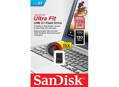 Накопичувач SanDisk  128GB USB 3.1 Type-A Ultra Fit Чорний