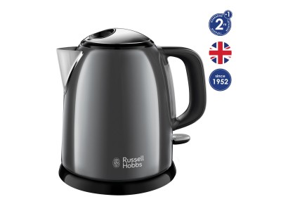 Електрочайник Russell Hobbs Colours Plus Mini, 1л, метал , сірий