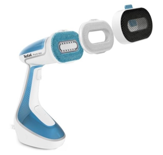 Відпарювач Tefal компактний Pure Tex 4в1 , 1700Вт, 200мл, постійна пара - 30гр, керам. підошва, біло-блакитний