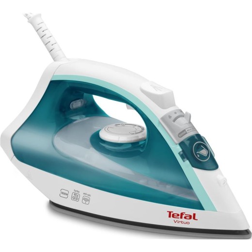 Праска Tefal Virtuo, 1800Вт, 200мл, паровий удар -80гр, постійна пара - 24гр, керам. підошва, біло-бірюзовий