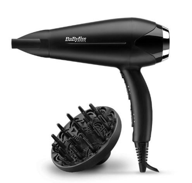 Фен Babyliss, 2200Вт, 3 режими, дифузор, іоніз-я, хол. обдув, чорний