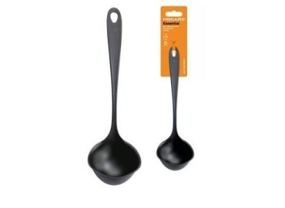 Ополоник Fiskars Essential, 28см, пластик, чорний