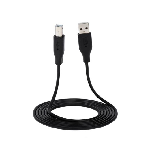 Кабель USB-A > USB-B синхронізації 2E 1.8м, чорний