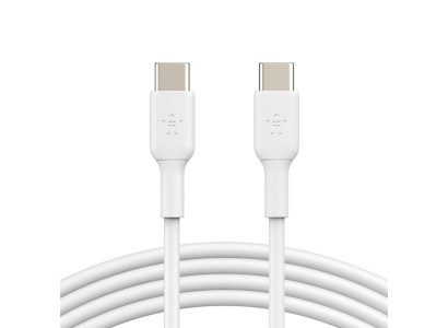 Кабель USB-C > USB-C заряджання/синхронізації Belkin 1м, 60Вт, Type-C, PVC, білий