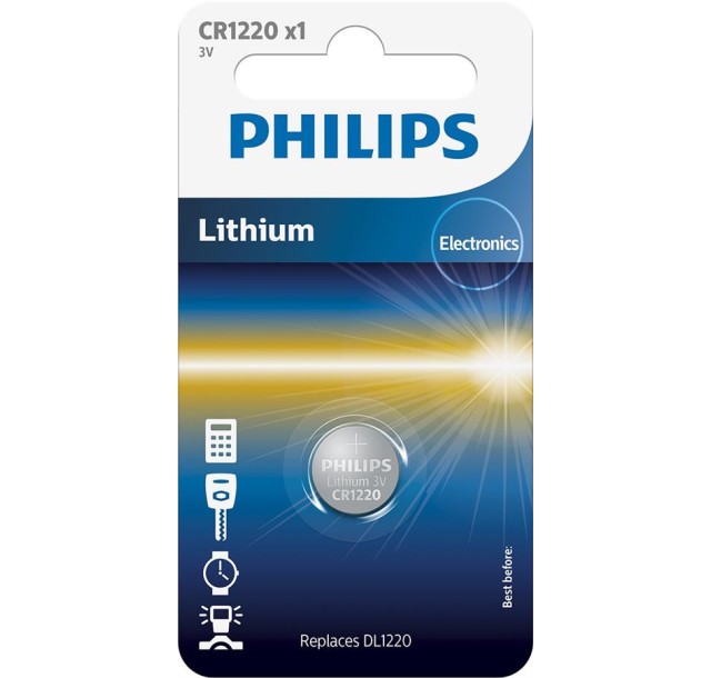 Батарейка Philips  літієва CR1220  блістер, 1 шт