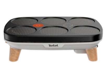 Млинниця Tefal Crepier Gourmet 1100Вт, діаметр 11.5см та 18,5см, тефлон, чорно-сріблястий