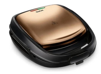 Мультимейкер Tefal Coppertinto 700Вт, тефлон, 2 пластини, корпус-метал, чорно-бронзовий