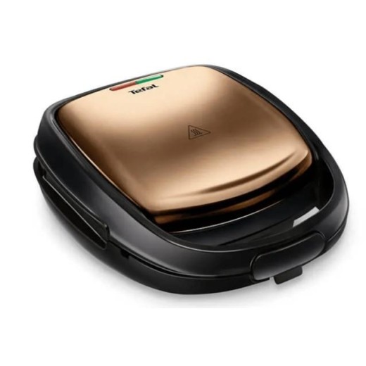 Мультимейкер Tefal Coppertinto 700Вт, тефлон, 2 пластини, корпус-метал, чорно-бронзовий