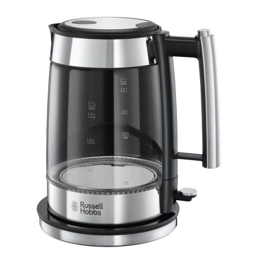 Електрочайник Russell Hobbs Elegance, 1.7л, скло, сріблясто-чорний