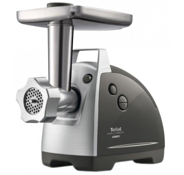 М'ясорубка Tefal HV8 Successor, 2200Вт, 4.5кг/хв, 3 решітки, насадка для ковбас, кеббе, 4 терки, пластик/метал, чорний