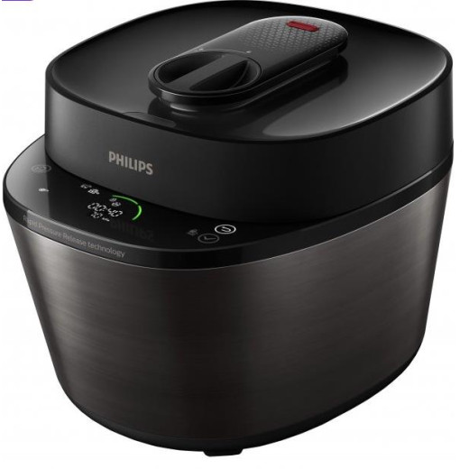 Мультиварка-скороварка Philips All-in-One Cooker, 1000Вт, чаша-5л, електронне керув., пластик, чорний