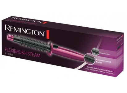 Плойка Remington Mineral Glow, щітка з паром , >300Вт, темп.режимів-1, кераміка, чорно-рожевий