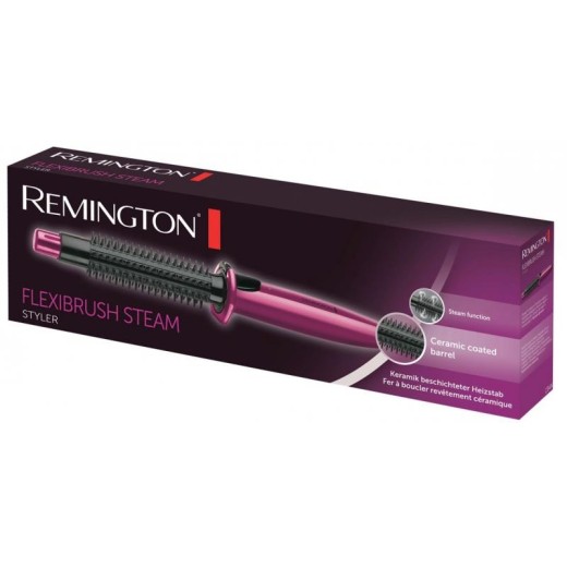 Плойка Remington Mineral Glow, щітка з паром , >300Вт, темп.режимів-1, кераміка, чорно-рожевий