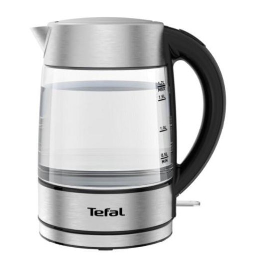 Електрочайник Tefal Glass Kettle 1.7л, скло, з підсвіткою, сріблясто-чорний