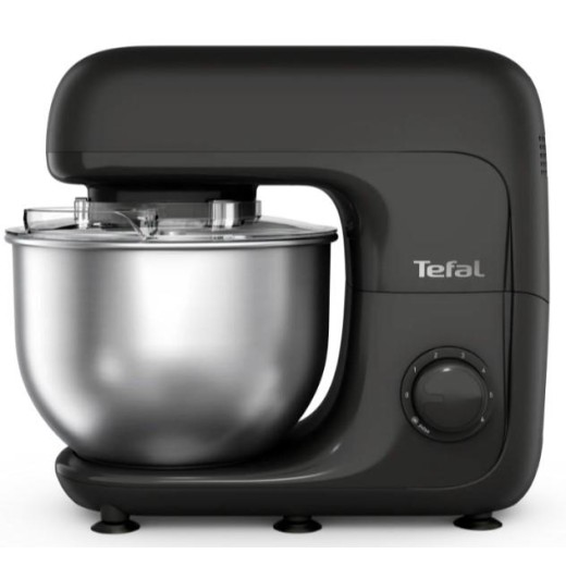 Кухонна машина Tefal Bake Essential 800Вт, чаша-метал, корпус-метал/пластик, насадок-4, чорний