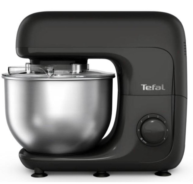 Кухонна машина Tefal Bake Essential 800Вт, чаша-метал, корпус-метал/пластик, насадок-4, чорний