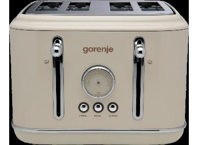 Тостер Gorenje, 950Вт, функц. розморожування, автовідключення, пластик + металл, бежевий