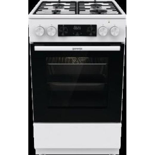 Плита Gorenje комбінована, 62л, 50x60см, дисплей, IconLed, емальовані, білий