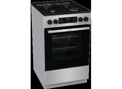 Плита Gorenje комбінована, 62л, 50x60см, дисплей, IconLed, емальовані, титан