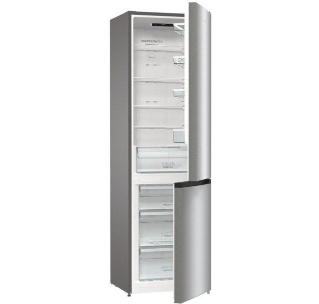 Холодильник з нижн. мороз. камерою Gorenje NRK6202EXL4 200х60х60см, 2 двері, 235( 96)л, А++, NoFrost+ , Зона св-ті, нержав