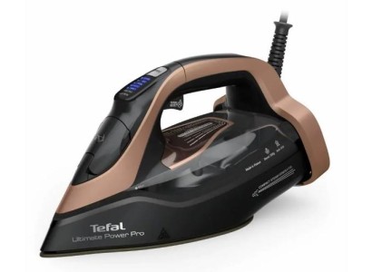 Праска Tefal Ultimate Power Pro, 3200Вт, 350мл, паровий удар -300гр, постійна пара - 85гр, керам. підошва, чорно-золотий