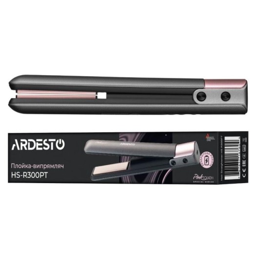 Випрямляч Ardesto Pink Touch, 50Вт, 160-200C, акумуляторний, кераміка, USB-C > USB-A, сірий+рожевий