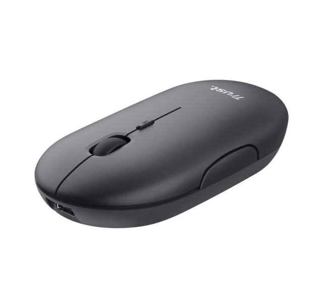 Миша Trust Puck Rechargeable,  Ultra-Thin,  BT/WL,  Silent,  чорний