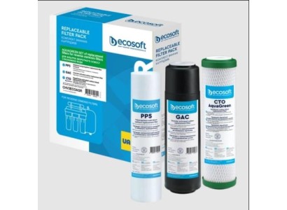 Комплект картриджів Ecosoft 1-2-3 для осмосу Absolute (поліпропілен+GAC+AquaGreen)