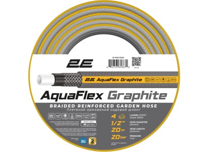 Шланг садовий 2Е AquaFlex Graphite 1/2