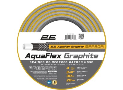 Шланг садовий 2Е AquaFlex Graphite 3/4