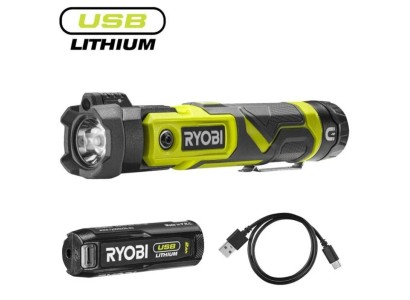 Ліхтар Ryobi RLP4-120G, 4В USB Lithium, акб 1х2Аг, поворотна голівка, магнит