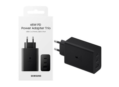 Зарядний пристрій мережевий Samsung 65Вт 2xUSB-С PD PPS/USB-A, чорний