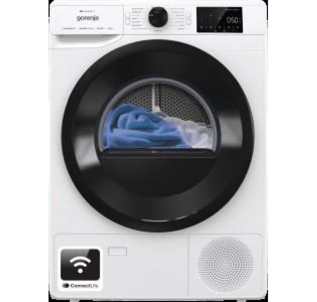 Сушильна машина Gorenje тепловий насос, 9кг, A++, 60см, дисплей, 16 програм, Wi-Fi, білий