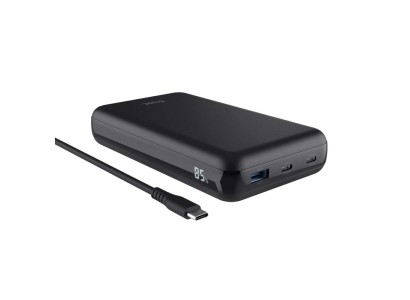 Акумулятор портативний літій-іонний power bank Trust Laro, 20000 мА·год, USB-A/2хUSB-C, 100w, чорний