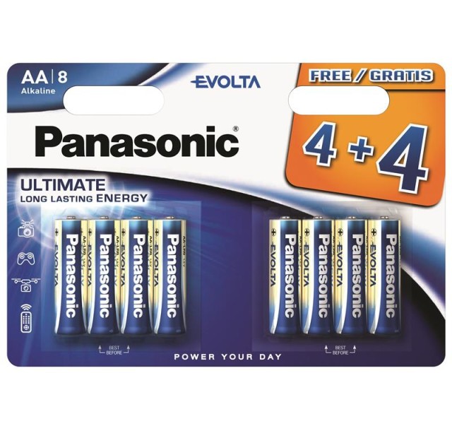 Батарейка Panasonic Evolta лужна AA блістер, 8 шт.