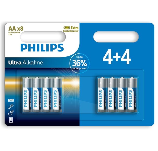 Батарейка Philips Ultra Alkaline лужна AA блістер, 8 шт