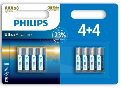 Батарейка Philips Ultra Alkaline лужна AAA блістер, 8 шт